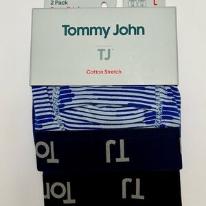 Tommy John 2-Pack Cotton Stretch Boxer Briefs in Blue Stripe & Black